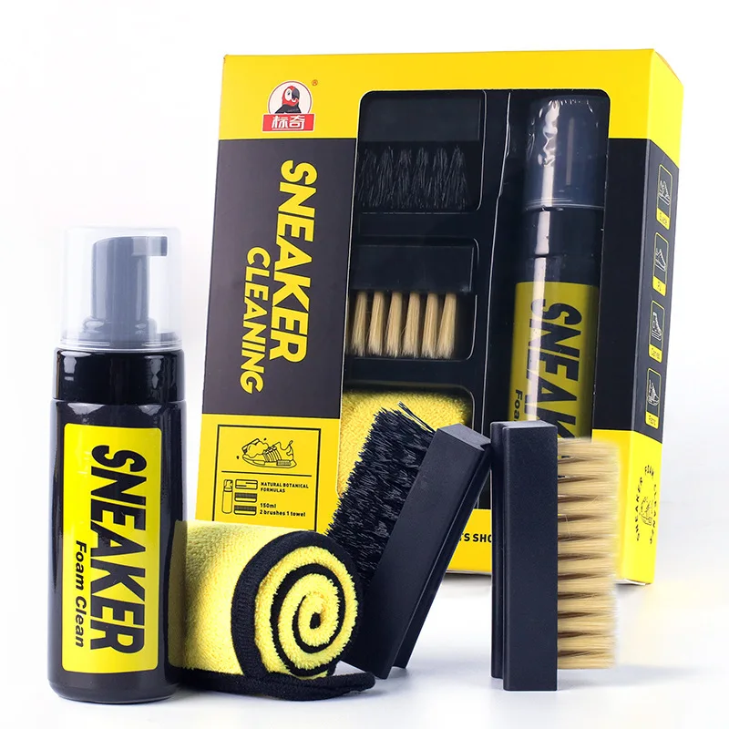Sneaker Care Foam - โฟมกันน้ํารองเท้าผ้าใบทําความสะอาด 150ML รองเท้าโฟมทําความสะอาดแห้งชุดแปรงรองเท้ารองเท้าผ้าทํางานบนรองเท้าสีขาว,หนังนิ่ม,Boot