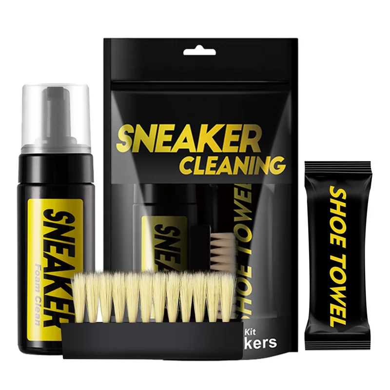 Sneaker Care Foam - ชุดทำความสะอาดรองเท้าหนังกลับสีขาว 150 มล. แบบไม่ใช้น้ำ พร้อมแปรงและผ้าสำหรับดูแลรองเท้า