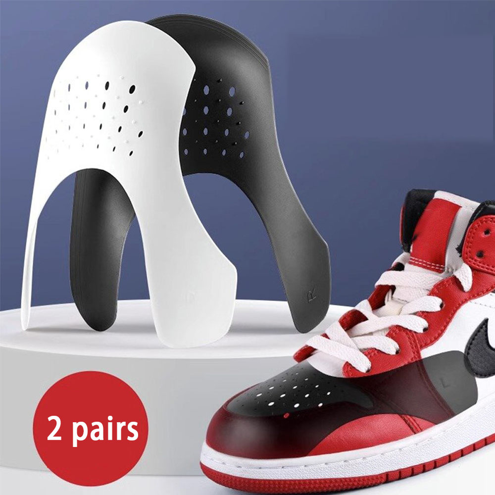 Crease Protector Toe - 4 ชิ้น Crease Protector หัวรองเท้ารองเท้าผ้าใบโล่ Anti