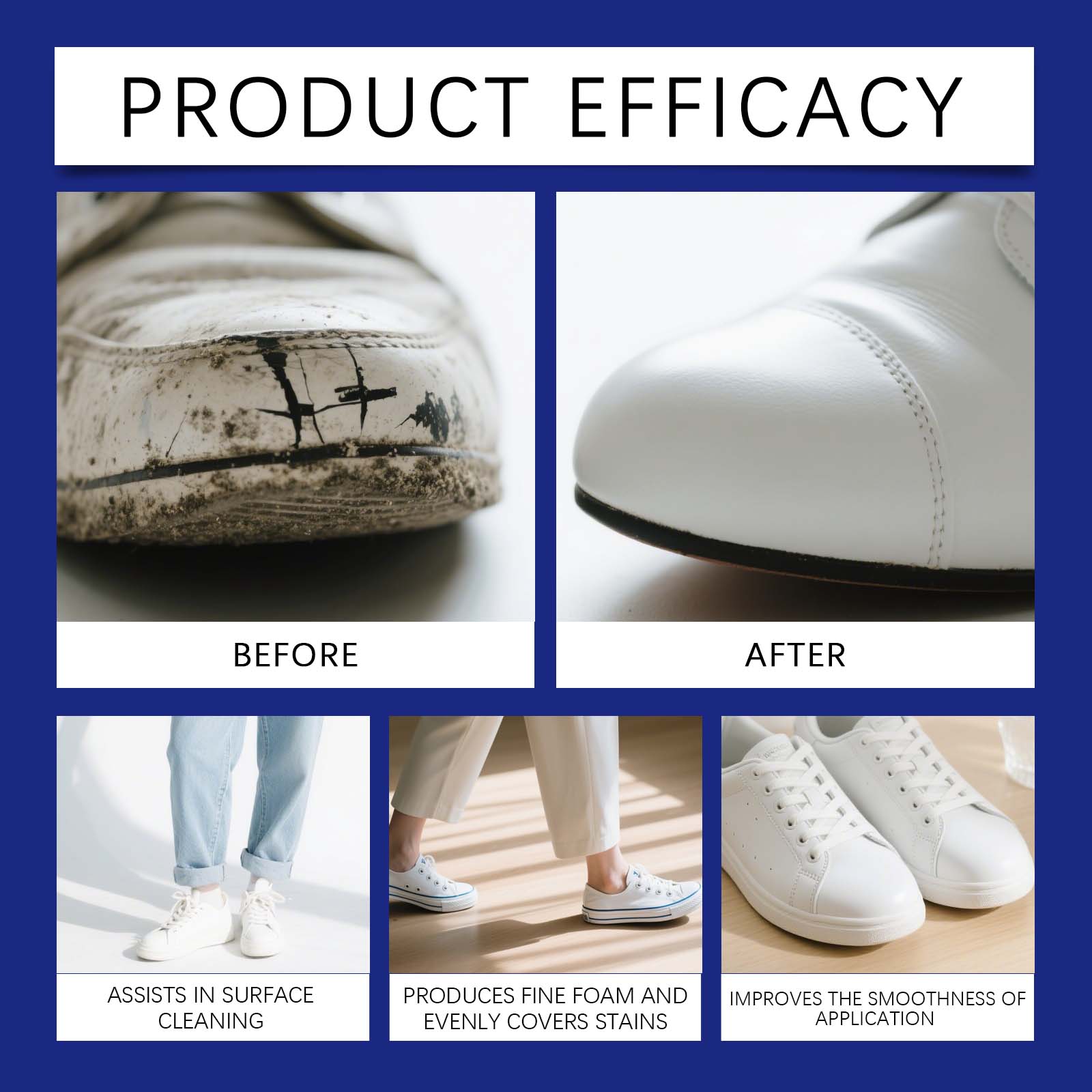 โฟมทำความสะอาดรองเท้าสีขาว น้ำ - Sneaker Care Whitener บทวิจารณ์และราคา